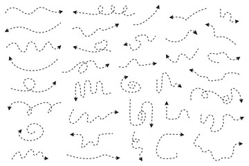 Poster - Arrows with dotted lines. Vector set