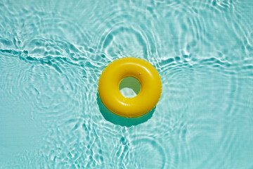 swimming pool top view background. water ring in water