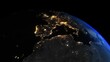 3D Rendering Earth Night to Day Europe