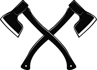 Wall Mural - Crossed Carpenter Axe, Crossed broad axe in Vector
