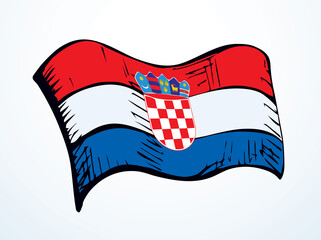 Poster - Flag of Croatia. Vector drawing sign