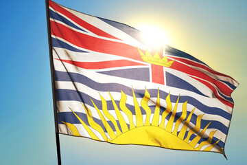 Sticker - British Columbia province of Canada flag waving on the wind