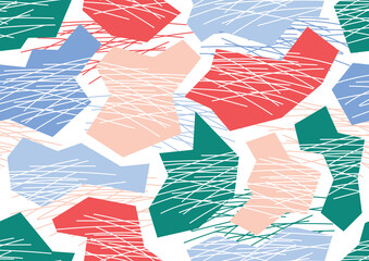 Wall Mural - various modern free form shapes and doodle objects seamless pattern. trendy contemporary pattern.