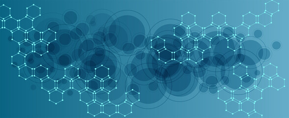 Vector illustration of molecular structure.  Abstract background for innovation technology, science, healthcare, and medicine