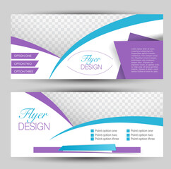 Wall Mural - Flyer banner or web header template set. Vector illustration promotion design background.