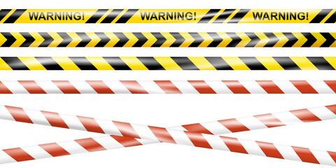 Wall Mural - realistic under construction crossing caution tape of warning signs for construction area or crime s