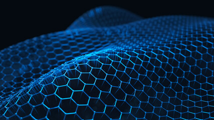 waving hexagonal surface