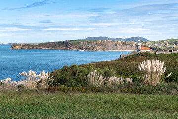 Wall Mural - Lighthouse of Punta del Torco de Afuera in Suances, Cantabria, Spain