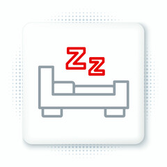 Sticker - Line Time to sleep icon isolated on white background. Sleepy zzz. Healthy lifestyle. Colorful outline concept. Vector