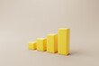 Growthing yellow graph bar on background. Business development to success and growing growth concept. 3d rendering illustration