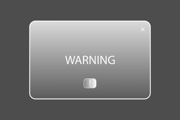Aufkleber - Warning message frame of ground glass. Computer interface. Internet application. Vector illustration. Stock image.