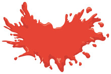 Isolated Red Splash Over White Background, Vector Illustration