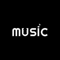 Wall Mural - Music logo template Typography design style