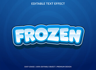 Poster - frozen text effect template with editable layout and abstract style use for business logo and brand