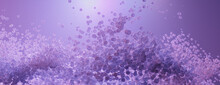 Abstract 3D Wallpaper With Suspended Particles. Purple, Medical Concept.