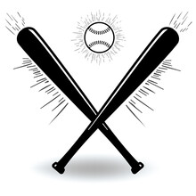 Baseball Sportbaseball Art Team Logo Icon Vector Illustration SVG File For Cricut And Silhouette EPS, AI, SVG, & JPEG
