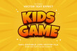 Editable text effect - Kids Game 3d cartoon template style premium vector