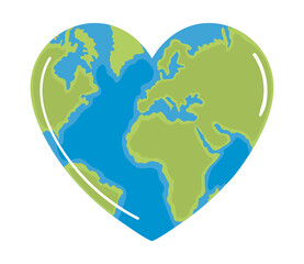 Wall Mural - earth shape heart