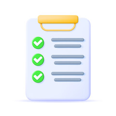 Poster - 3D Paper Clipboard Holder with Checklist Symbol
