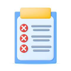 Poster - 3D Paper Clipboard Holder with Wrong Checklist