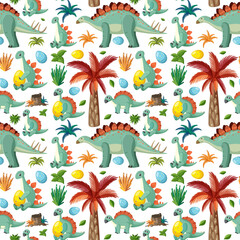 Naklejka na meble Cute dinosaur seamless pattern