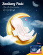 Night use sanitary pads poster ad