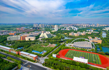 Wall Mural - Aerial photos of Songjiang University Town, Shanghai, China