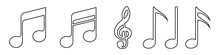 Music Notes Vector Icon Set. Note Vector Icon. Music Illustration Collection.