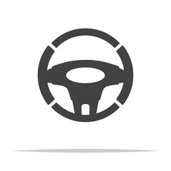 Wall Mural - steering wheel icon transparent vector isolated