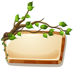 Sticker - Wooden board with tree branch