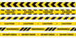 © Volha - Caution tape set. Yellow warning danger tapes. Police line and do not cross ribbons.Abstract warning lines for police, accident, under construction. Horizontal seamless borders. Vector illustration