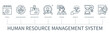 © Genestro - Human resource management system infographic in minimal outline style