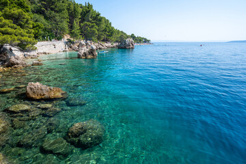 Wall Mural - amazing coast of adriatic sea in Brela on Makarska riviera in Dalmatia in Croatia