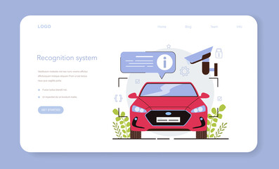 Poster - Face recognition system development web banner or landing page