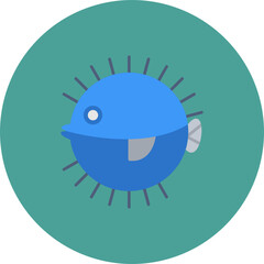 Wall Mural - Puffer Fish Icon