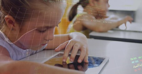 Poster - Animation of media icons over scientist using computer