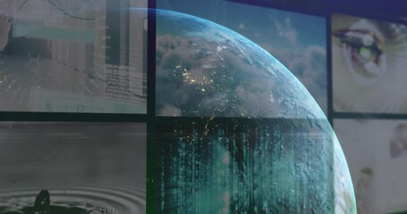 Poster - Animation of globe over multiple different videos