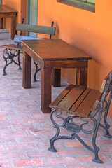 Poster - table and chairs in a cafe