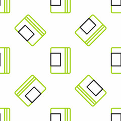 Poster - Line Notebook icon isolated seamless pattern on white background. Spiral notepad icon. School notebook. Writing pad. Diary for school. Vector