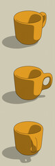 Cartoon style 3D cup with shadow