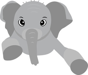 adorable vector illustration of a baby elephant with large ears and expressive eyes, showcasing char