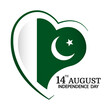 © andry7 - Vector Illustration of Pakistan Independence Day. Pakistan flag in heart shaped