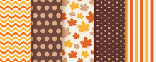 Autumn Seamless Pattern. Vector. Background With Fall Leaves.