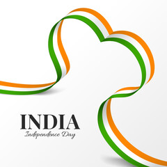 Wall Mural - Vector Illustration of India Independence Day. Ribbon
