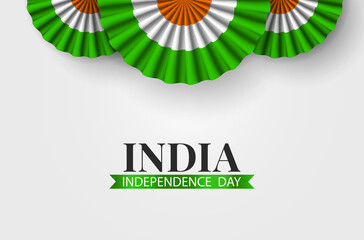 Wall Mural - Vector Illustration of India Independence Day. Celebration banner. Cockade.
