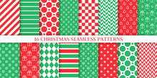 Christmas Seamless Pattern. Vector Illustration. Festive Wrapping Paper.