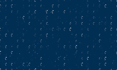 Poster - Seamless background pattern of evenly spaced white table lamp symbols of different sizes and opacity. Vector illustration on dark blue background with stars