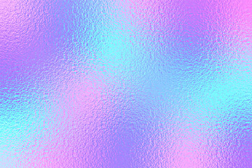 Holographic foil texture. Holograph iridescent background. Gradient rainbow pattern. Dreamy pink color. Pearlescent paper. Holo bg. Hologram hologram. Halographic effect texture. Vector illustration