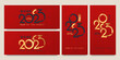 Happy 2023 Chinese new year on red background