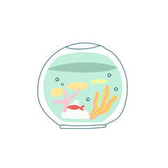 Vector illustration of aquarium. Vessel with water for fish. For aquatic plants and animals. Decorative element.